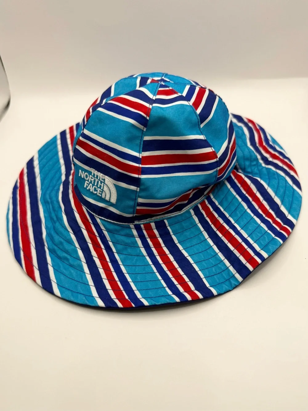 The North Face Baby Boy Little Brimmer Hat Blue Stripe Reversible